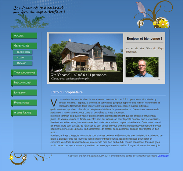 A screenshot of the website homepage