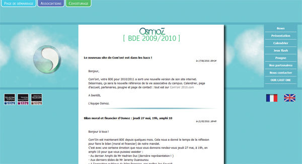 A screenshot of Osmoz's website